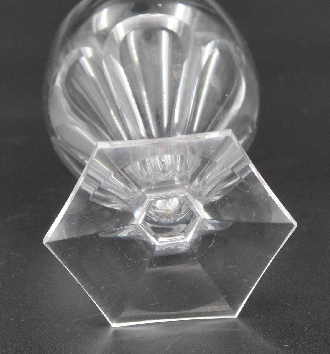 6 Saint Louis Crystal Water Glasses, Poincaré Pattern-photo-3