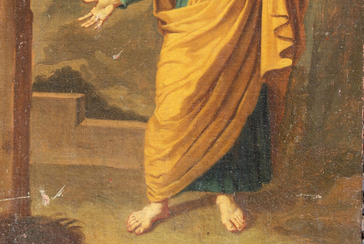 HUILE SUR TOILE 17/18 EME REPRESENTANT SAINT PIERRE REPENTANT-photo-4