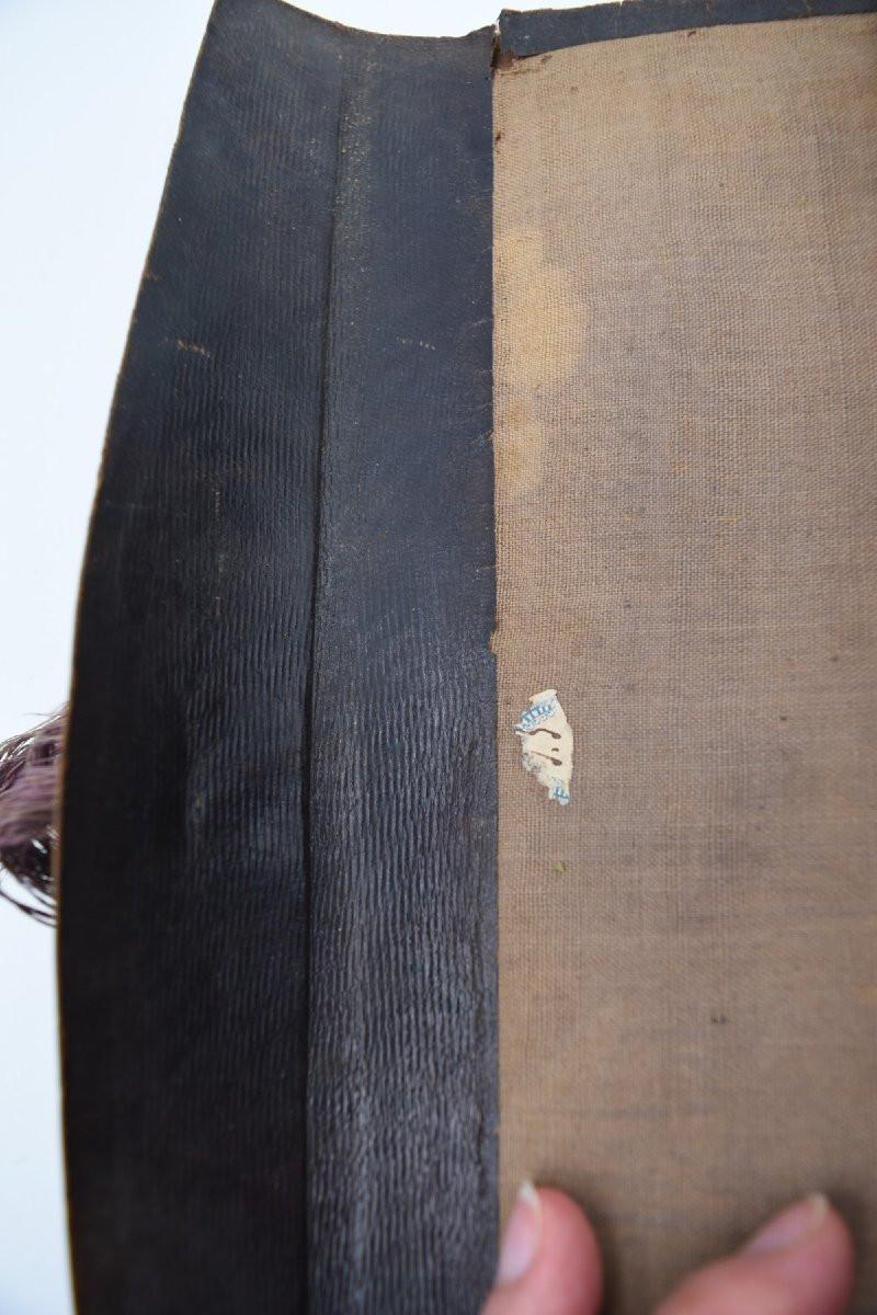 Écritoire cylindrique déroulant de voyage ou campagne maroquin Premier Empire-photo-1