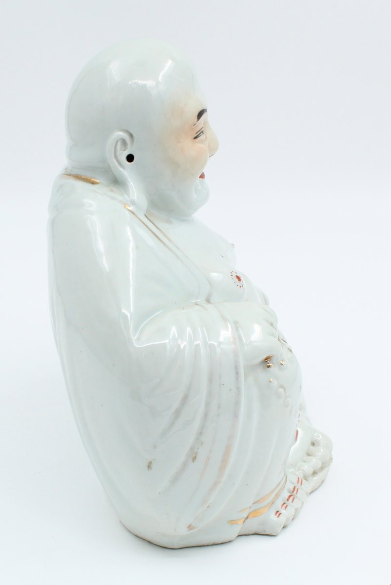 GRAND BOUDDHA RIEUR EN PORCELAINE DE CHINE H= 25 cm-photo-4