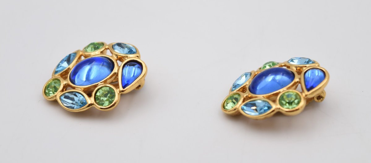 Pair Of Vintage Yves Saint Laurent Clip-on Earrings-photo-2