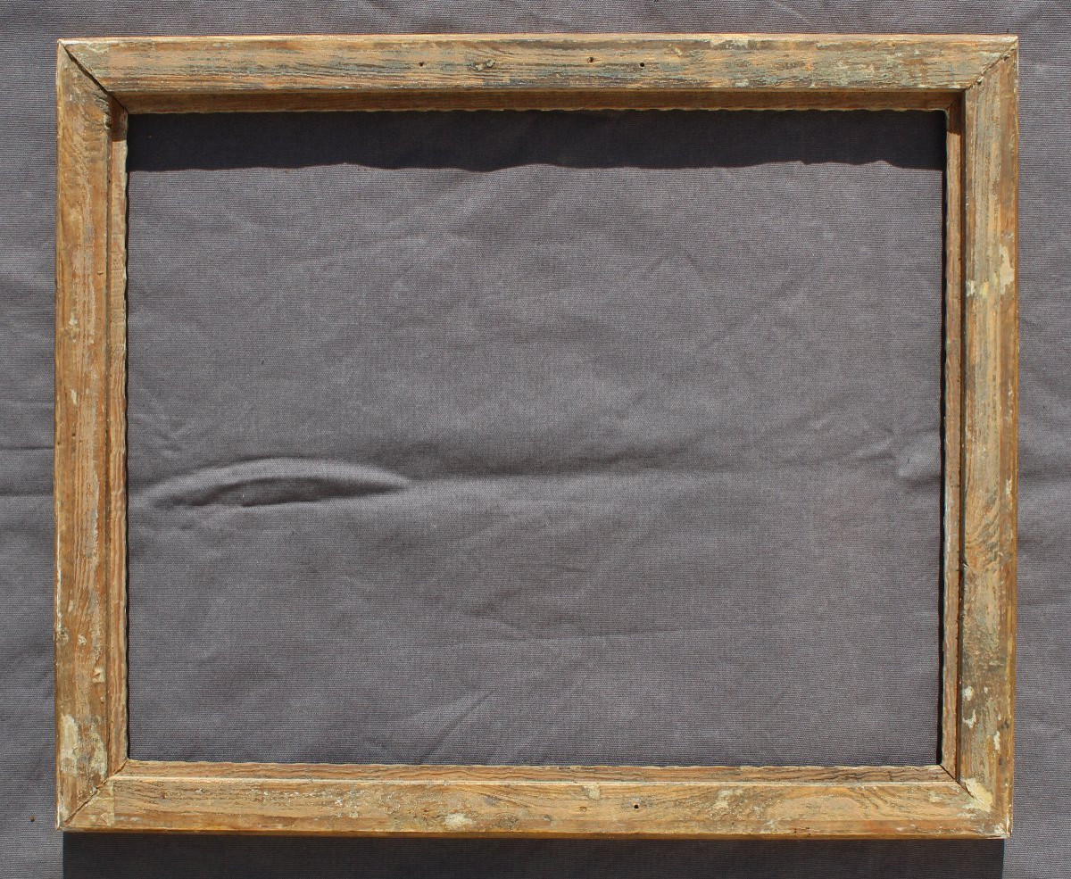 Antique Louis XVI Style Wooden And Gilt-studded Frame, 19th Century-photo-4