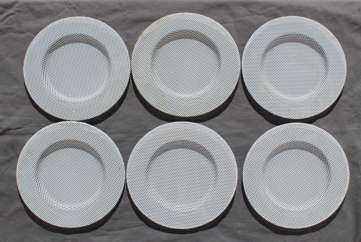 Christofle Pavilion 6 Perforated Plates In White Lacquered Metal