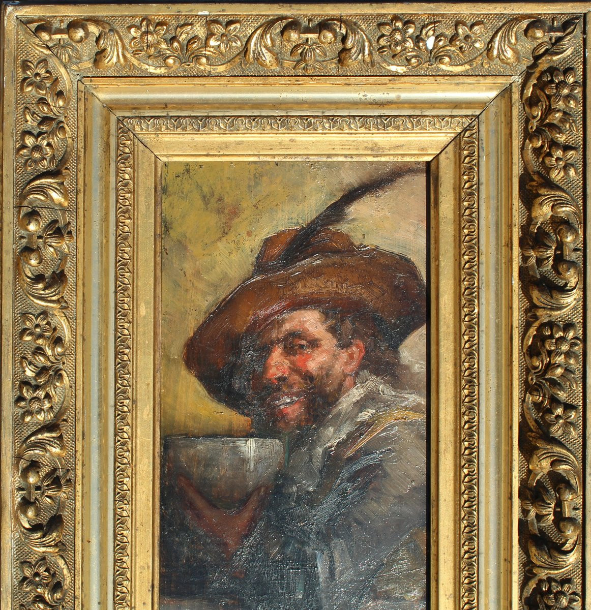 Oil Painting/panel Depicting A Musketeer, Signed F. Roybet -photo-1