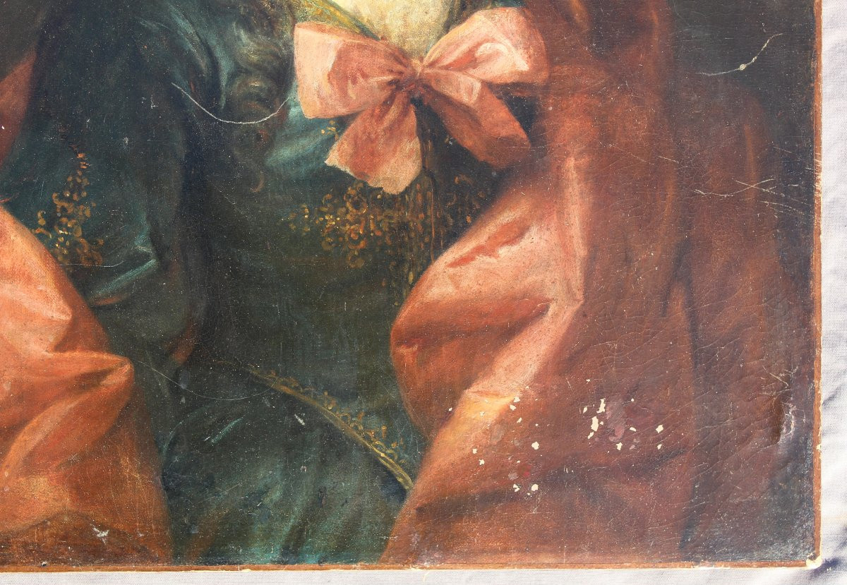 Tableau huile / toile du 18 ème s Portrait de Marie-Anne de Châteauneuf-photo-3