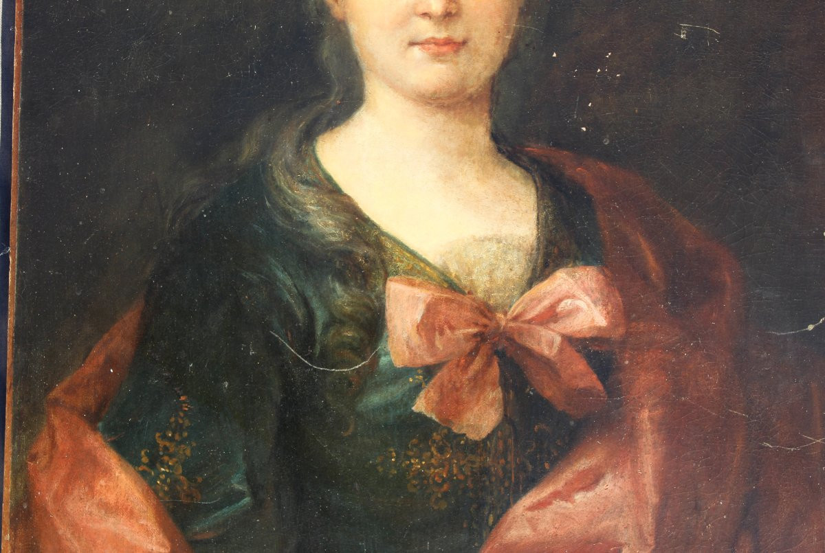 Tableau huile / toile du 18 ème s Portrait de Marie-Anne de Châteauneuf-photo-4