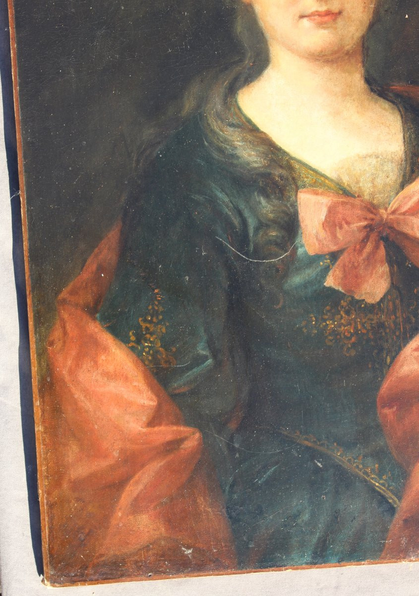 Tableau huile / toile du 18 ème s Portrait de Marie-Anne de Châteauneuf-photo-2