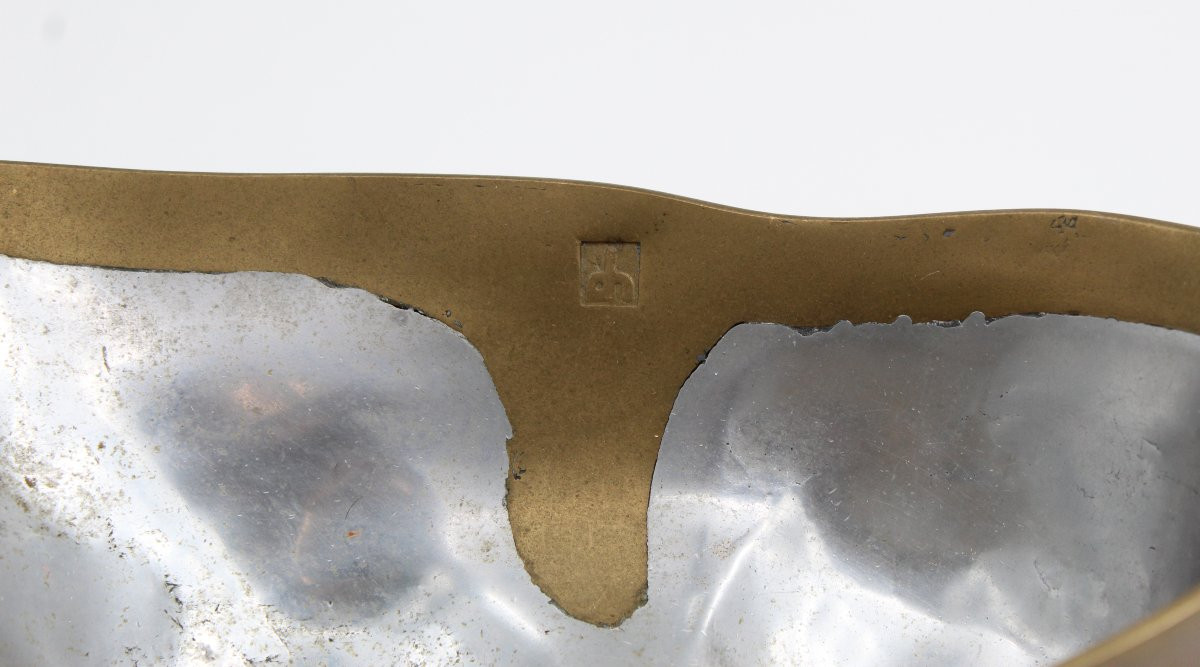 David Marshall Vide-Poche en aluminium / laiton Espagne circa 1980 Brutaliste-photo-2