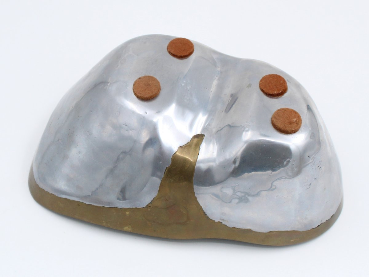 David Marshall Vide-Poche en aluminium / laiton Espagne circa 1980 Brutaliste-photo-4