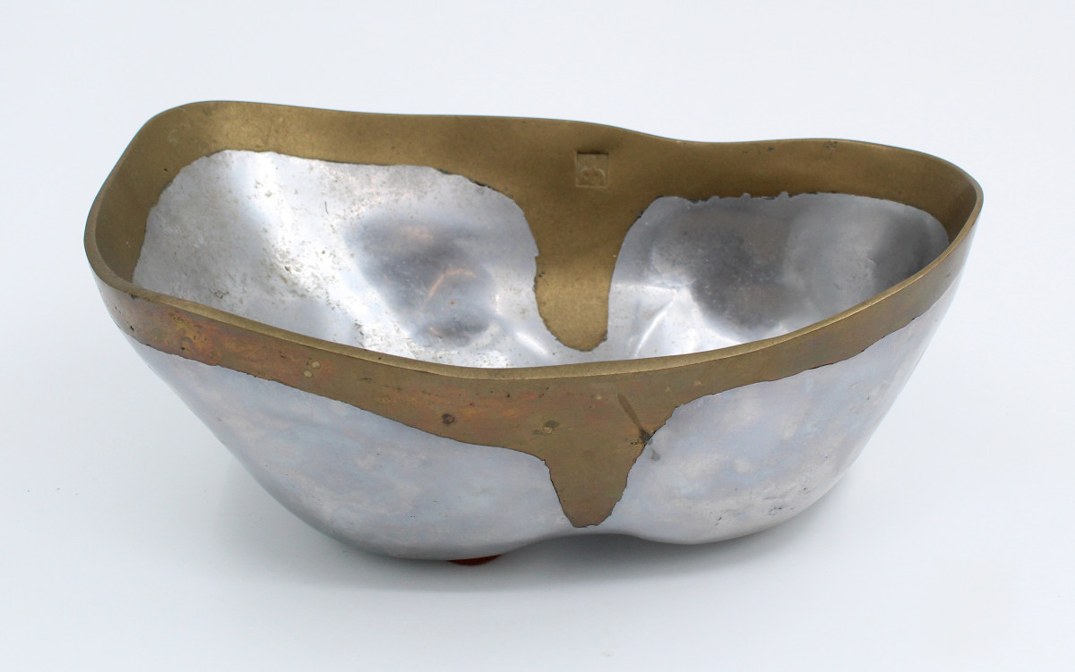 David Marshall Vide-Poche en aluminium / laiton Espagne circa 1980 Brutaliste