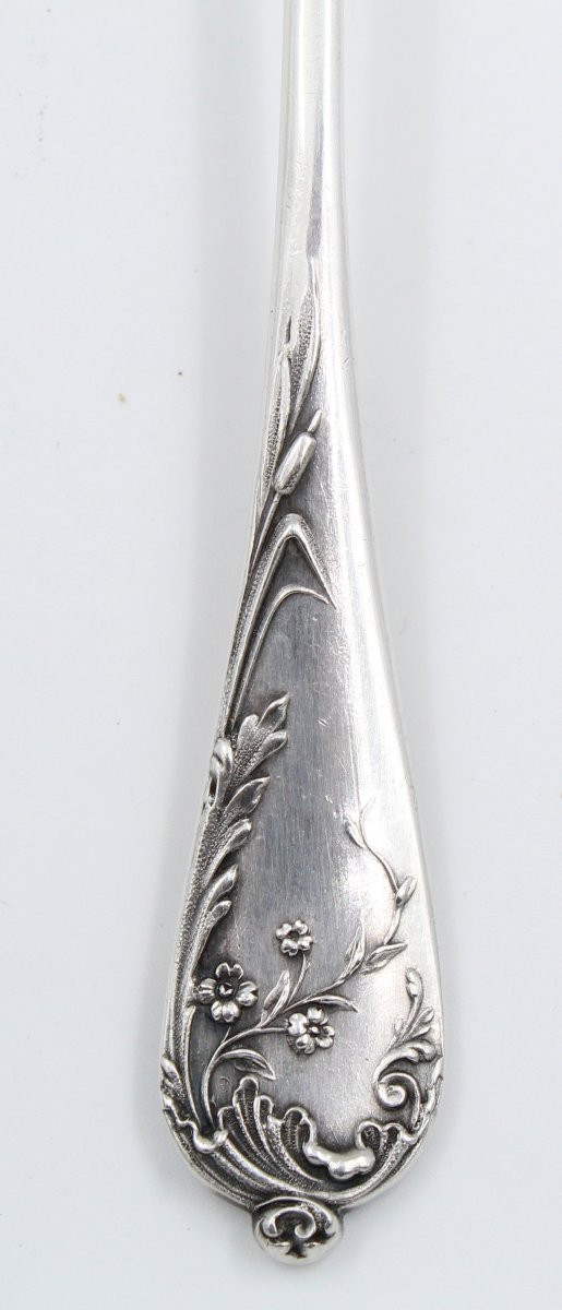 CUILLERE à FRAISE ARGENT MASSIF Minerve Oiseau Orf Alphonse Debain-photo-4