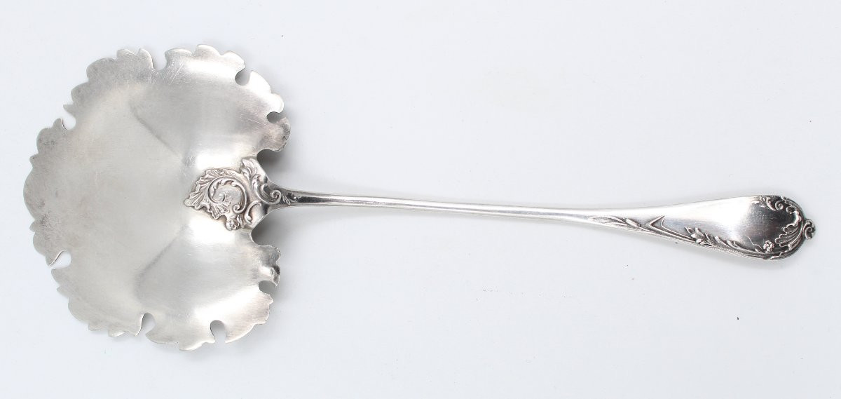 CUILLERE à FRAISE ARGENT MASSIF Minerve Oiseau Orf Alphonse Debain-photo-1