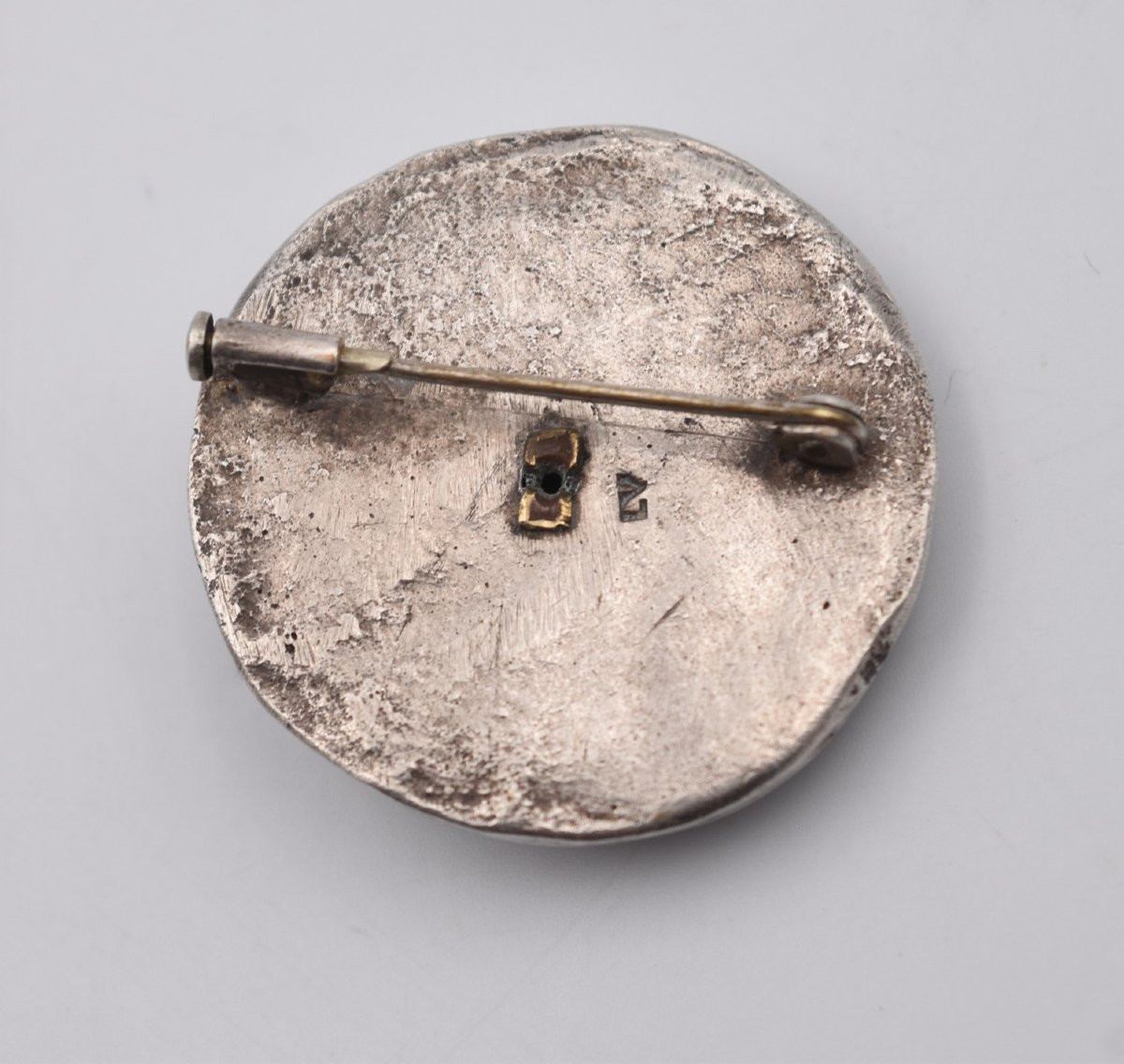 Line Vautrin Brooch In Silvered Bronze And Mother-of-pearl, Signed Lv-photo-8