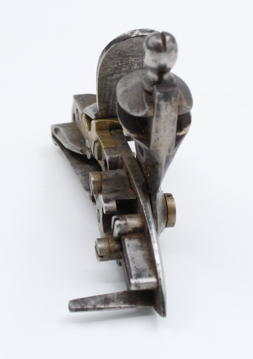 Platine ancienne Manufacture royale de Tulle marquée CH fusil/pistolet à silex-photo-2