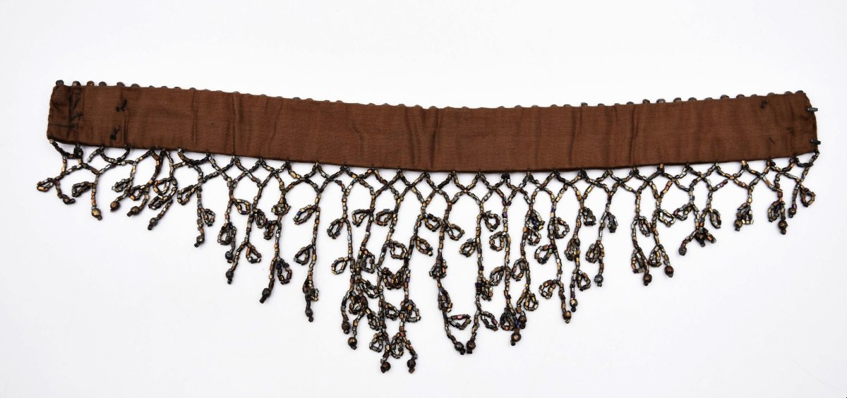 Genuine 1920s Velvet Choker Necklace With Rocailles Pearls From The Roaring Twenties-photo-4