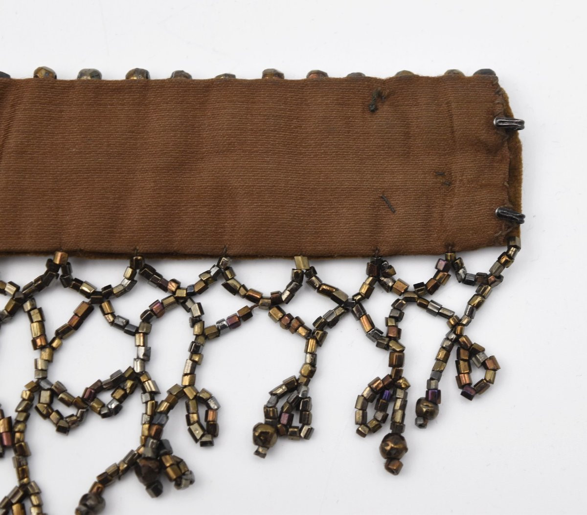 Genuine 1920s Velvet Choker Necklace With Rocailles Pearls From The Roaring Twenties-photo-5