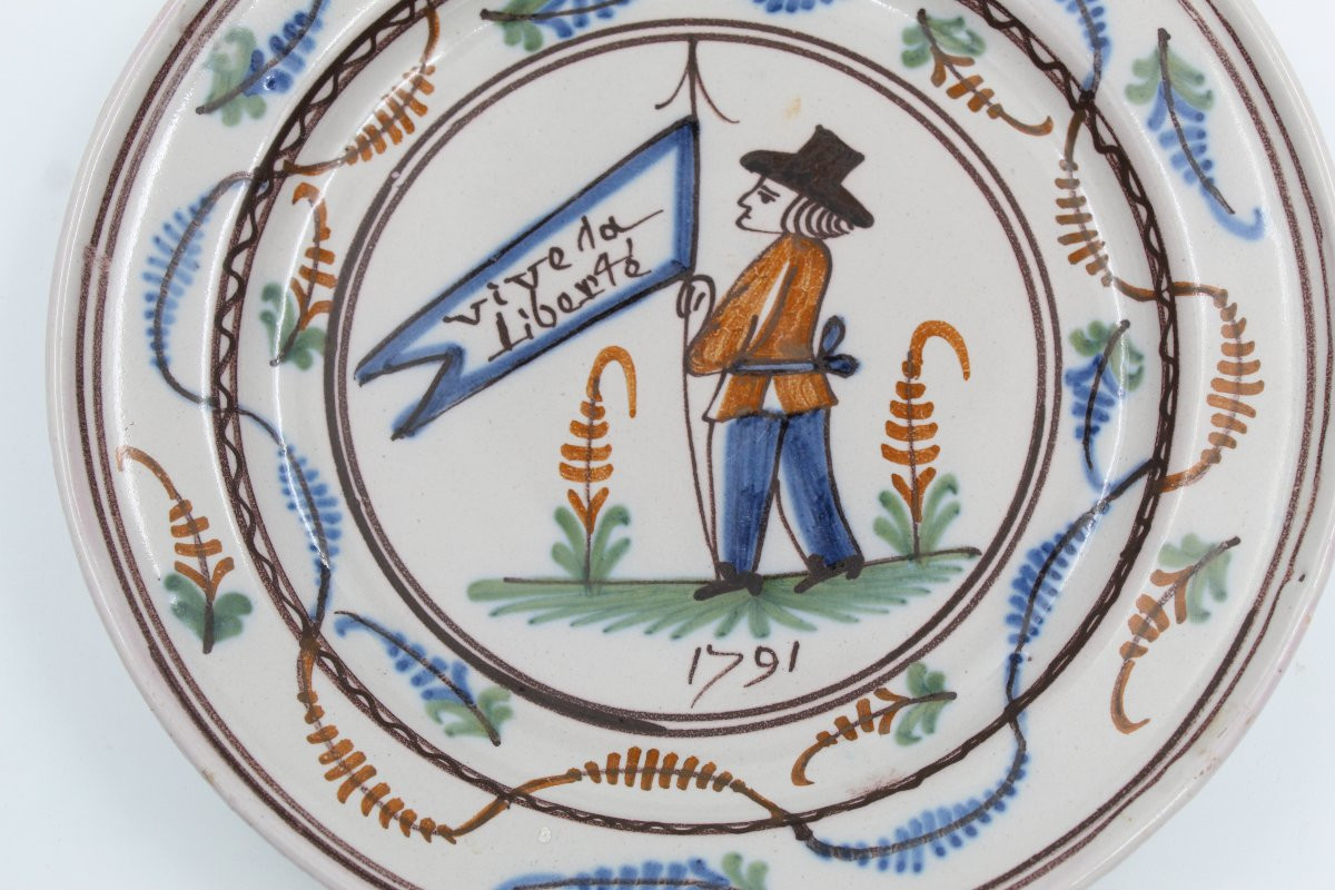 Plate From Roanne With Revolutionary Decor 18th Century Nicolas Factory-photo-2