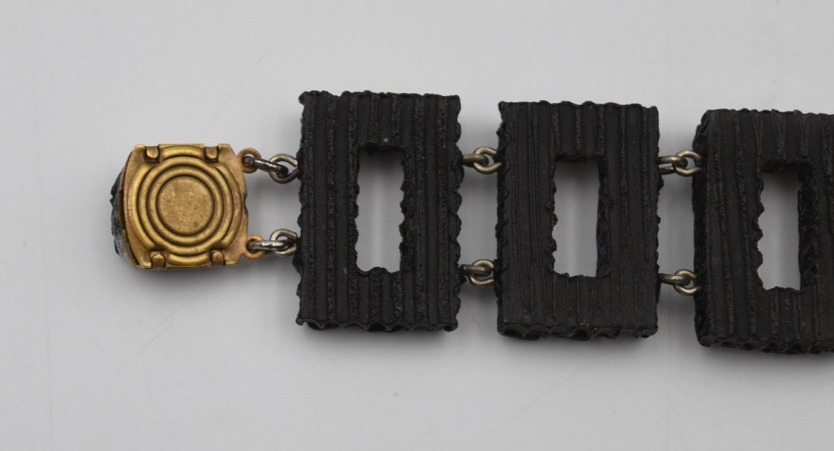 Bracelet vintage en talosel et miroir de Line Vautrin-photo-8
