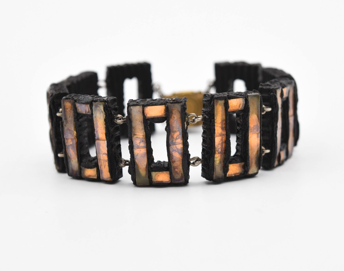 Bracelet vintage en talosel et miroir de Line Vautrin