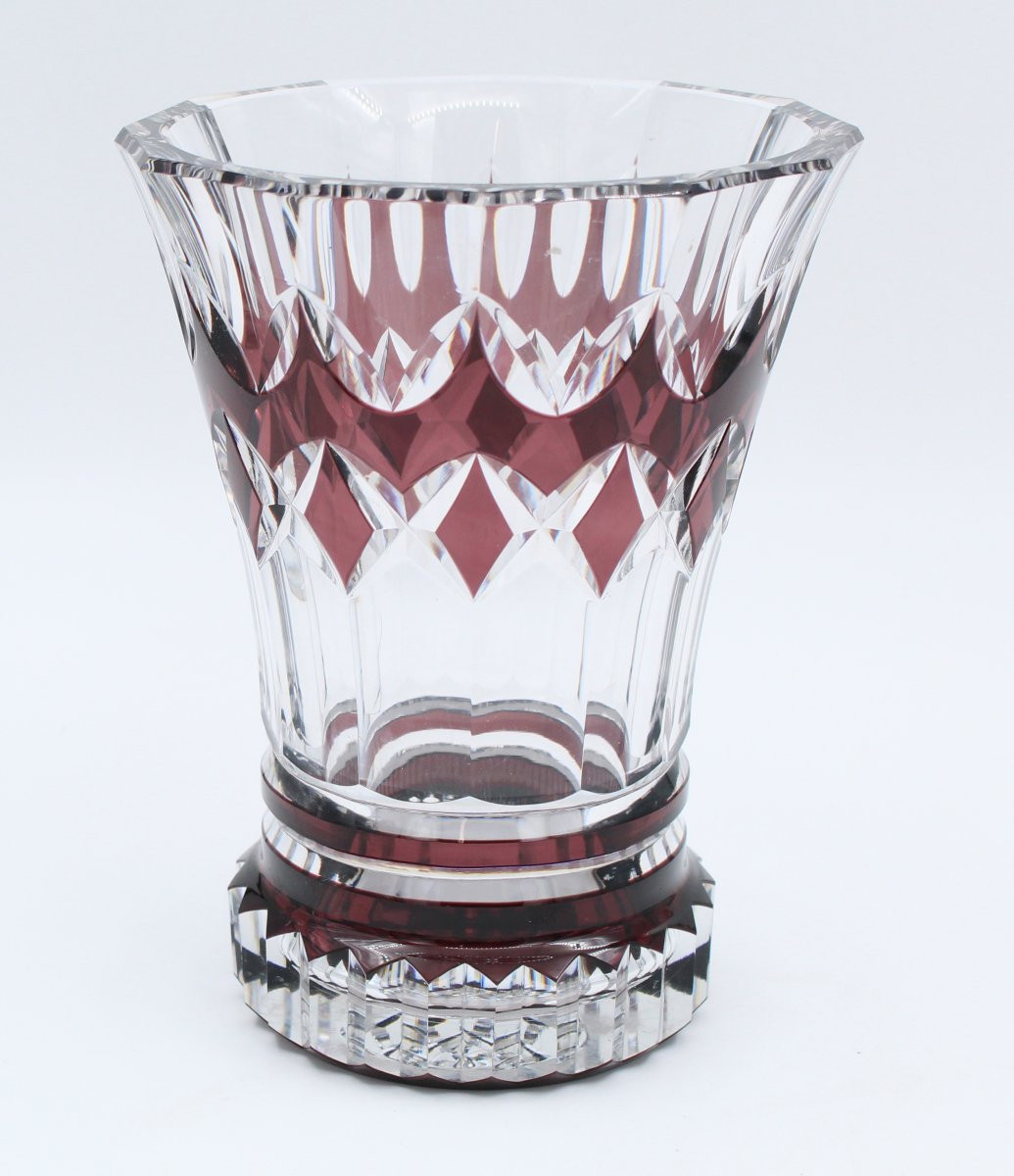 Vase en Cristal Val Saint Lambert modèle LUBO H = 21 cm-photo-4