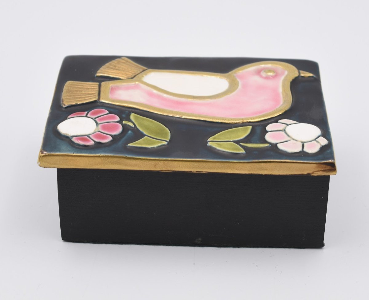 Mithé Espelt Box With Bird Design-photo-1
