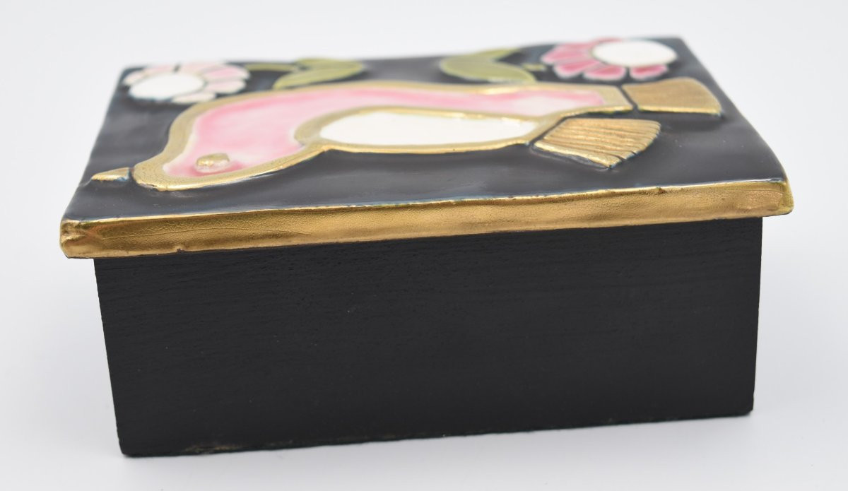 Mithé Espelt Box With Bird Design-photo-3