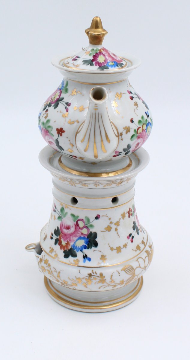 Paris Porcelain Teapot Decorated With Floral Motifs-photo-4