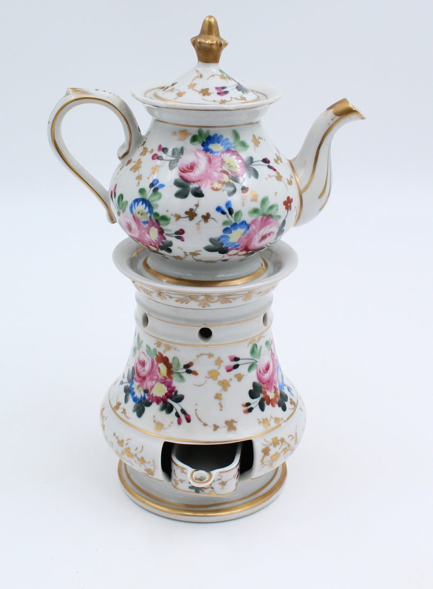 Paris Porcelain Teapot Decorated With Floral Motifs