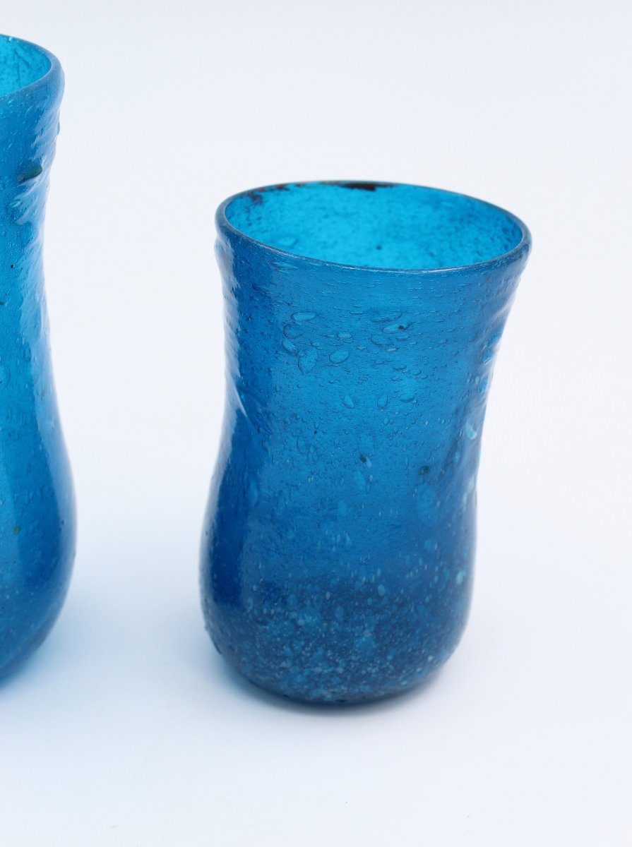 2 Gobelets vintage en verre Murano Pulegoso circa 1930/1940 ITALIE-photo-4