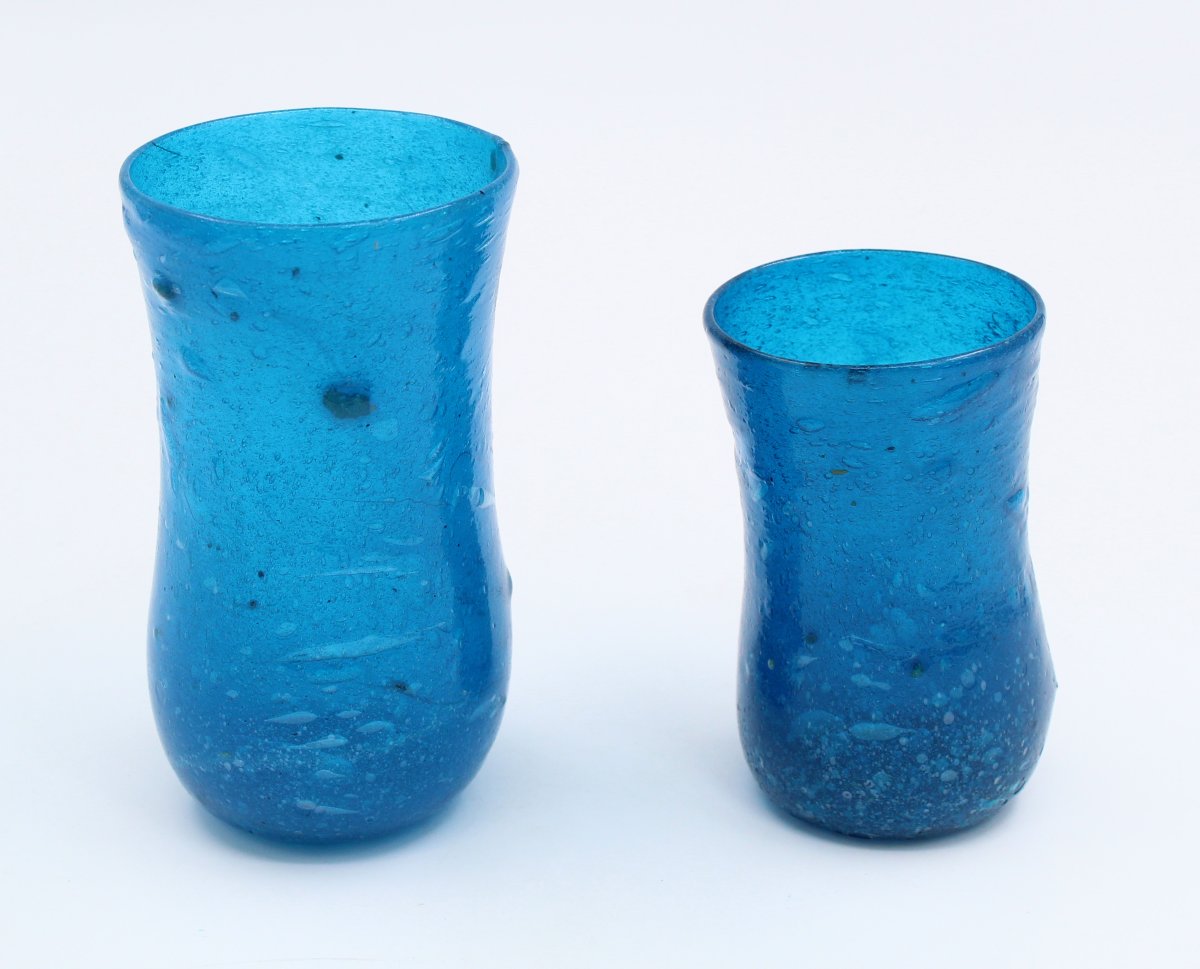 2 Gobelets vintage en verre Murano Pulegoso circa 1930/1940 ITALIE-photo-1