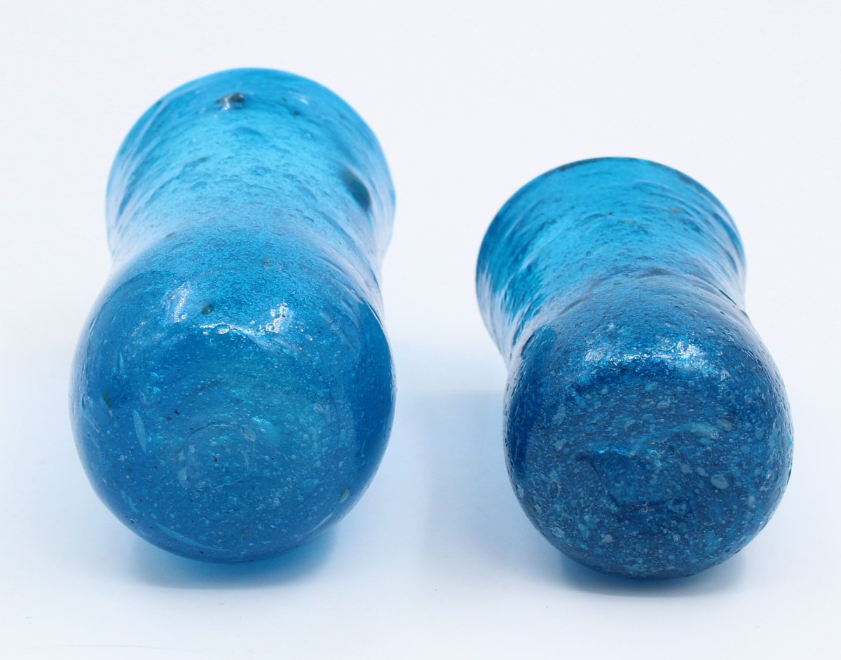 2 Gobelets vintage en verre Murano Pulegoso circa 1930/1940 ITALIE-photo-2