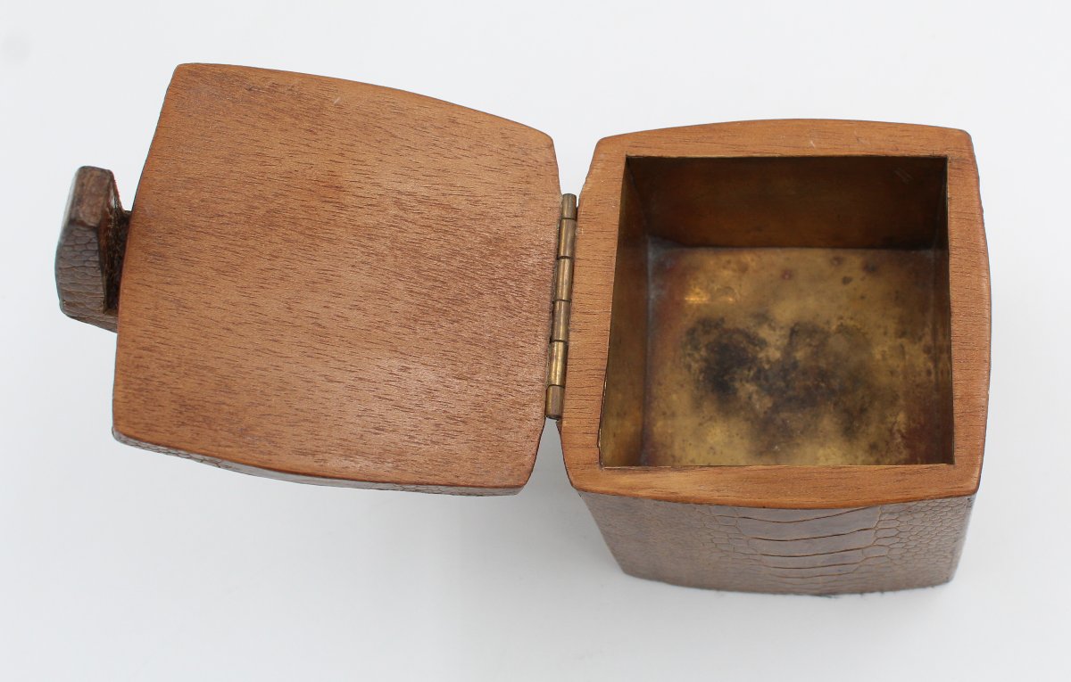 R & Y Augousti Vintage Wood And Brass Box-photo-2