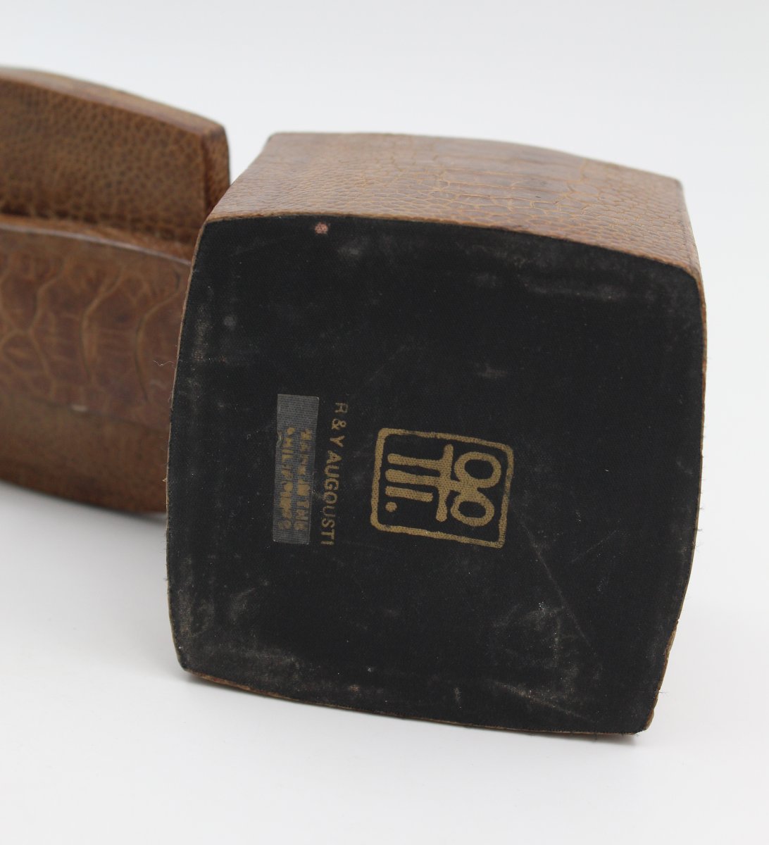 R & Y Augousti Vintage Wood And Brass Box-photo-4
