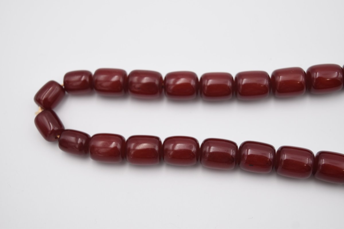 Ancien collier en bakelite rouge red cherry amber futuran-photo-4