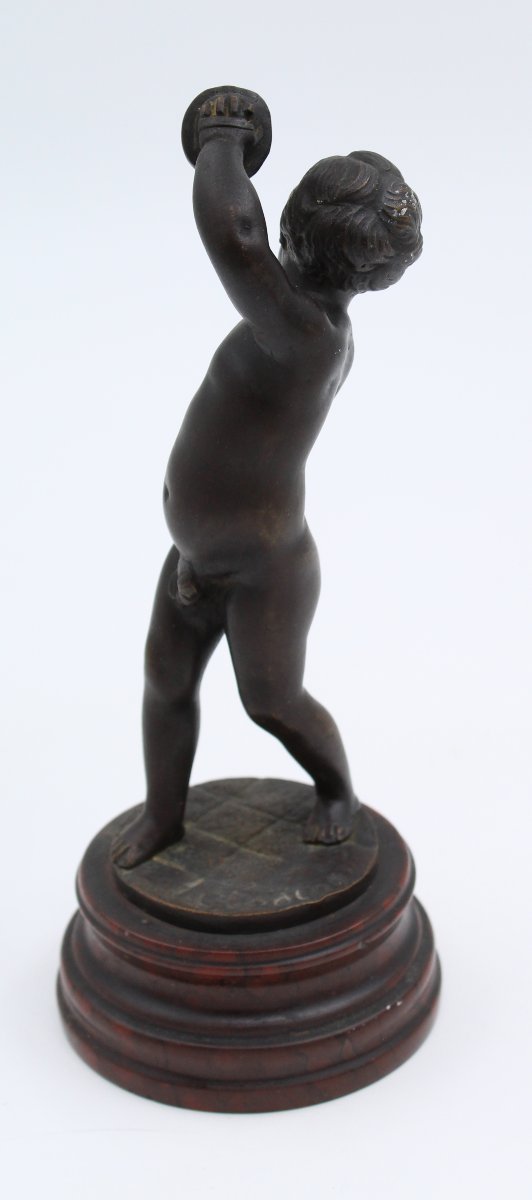 Clodion, 19th-century Bronze Sculpture Of A Child / Dancing Putti -photo-3