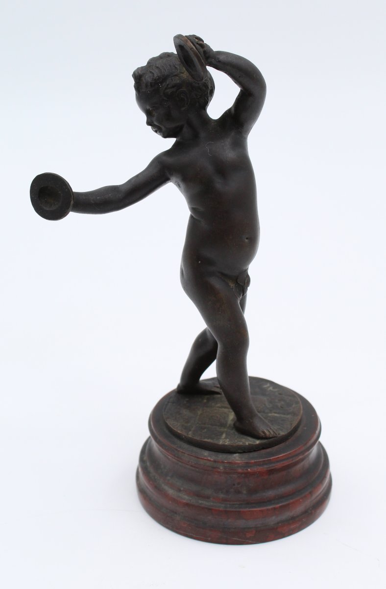 Clodion, 19th-century Bronze Sculpture Of A Child / Dancing Putti -photo-4