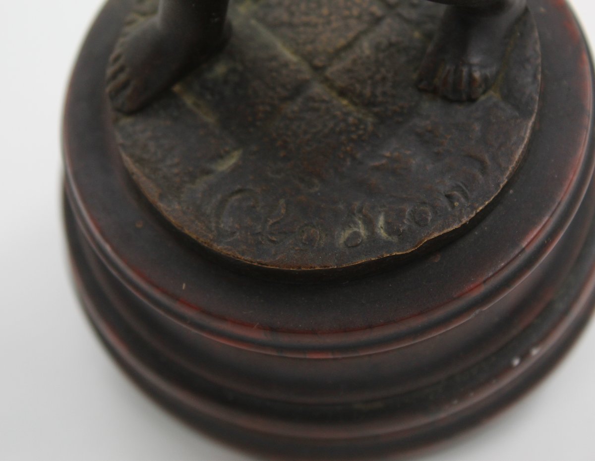 Clodion, 19th-century Bronze Sculpture Of A Child / Dancing Putti -photo-1