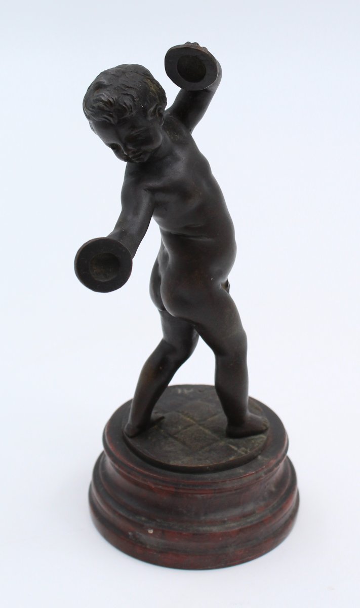 Clodion, 19th-century Bronze Sculpture Of A Child / Dancing Putti -photo-3