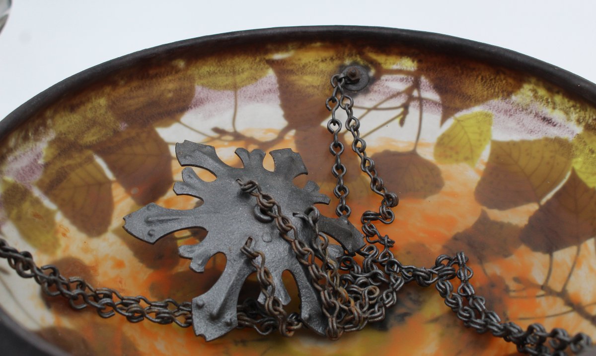 Art Nouveau Ceiling Chandelier By Daum Nancy-photo-3