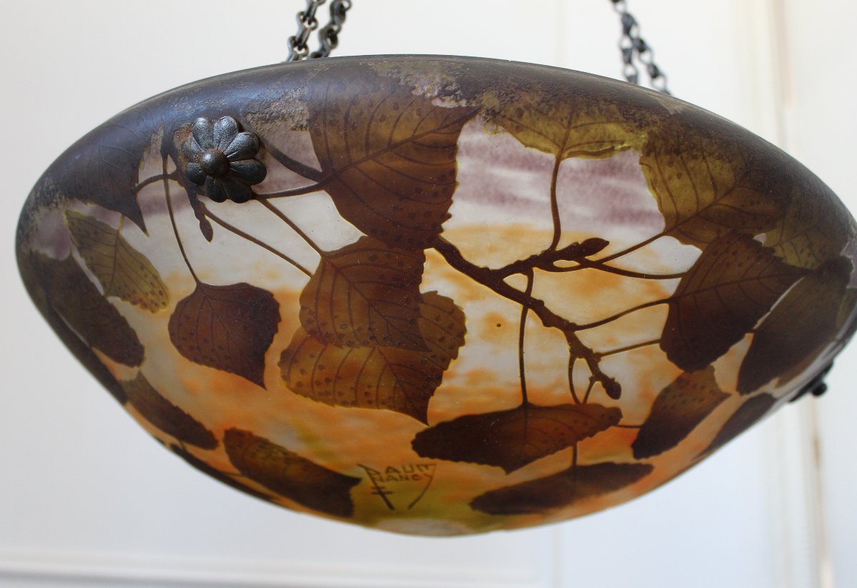 Art Nouveau Ceiling Chandelier By Daum Nancy-photo-5