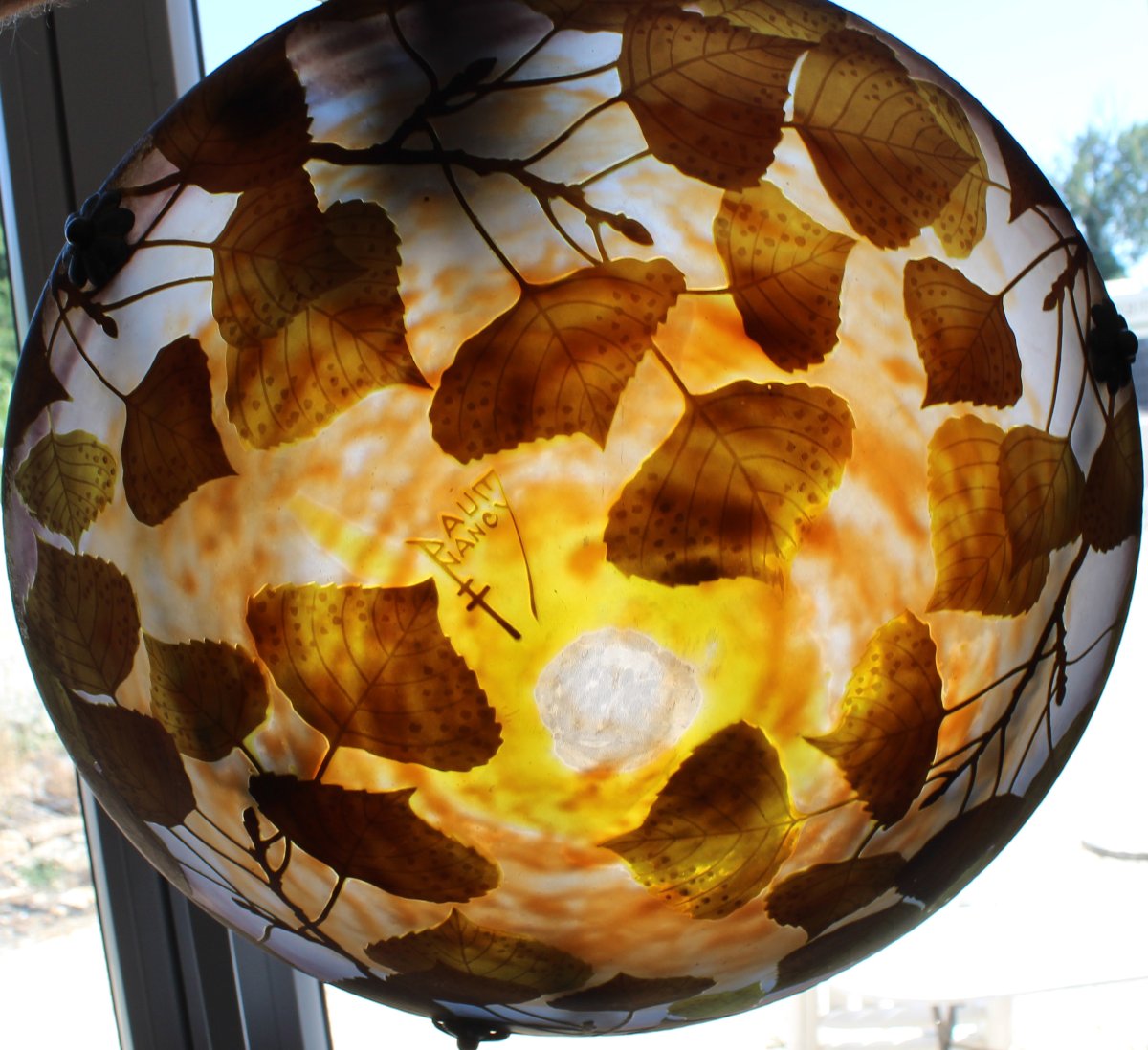 Art Nouveau Ceiling Chandelier By Daum Nancy-photo-7