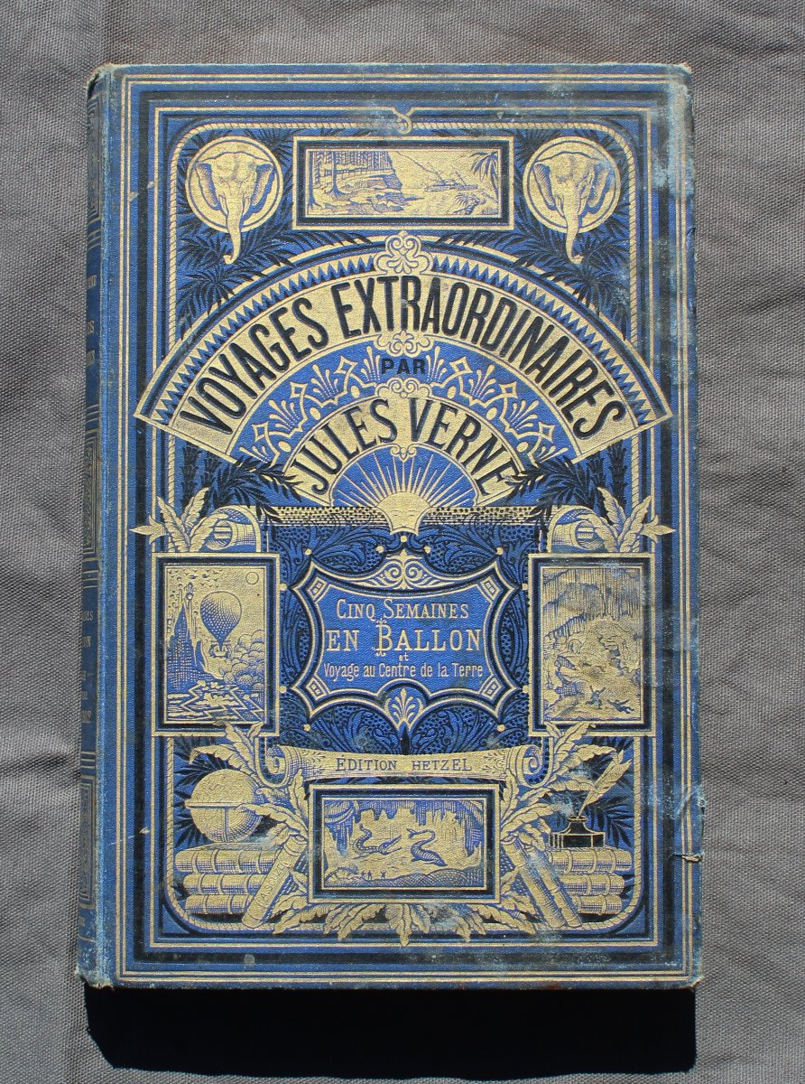 Cinq semaines en ballon – Voyage au centre de la terre Jules Verne HETZEL-photo-2
