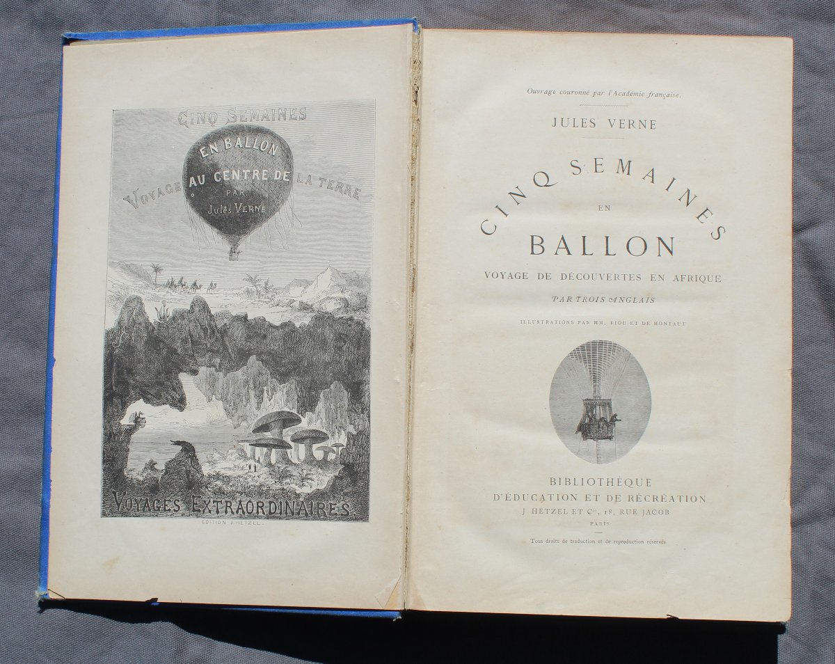 Cinq semaines en ballon – Voyage au centre de la terre Jules Verne HETZEL