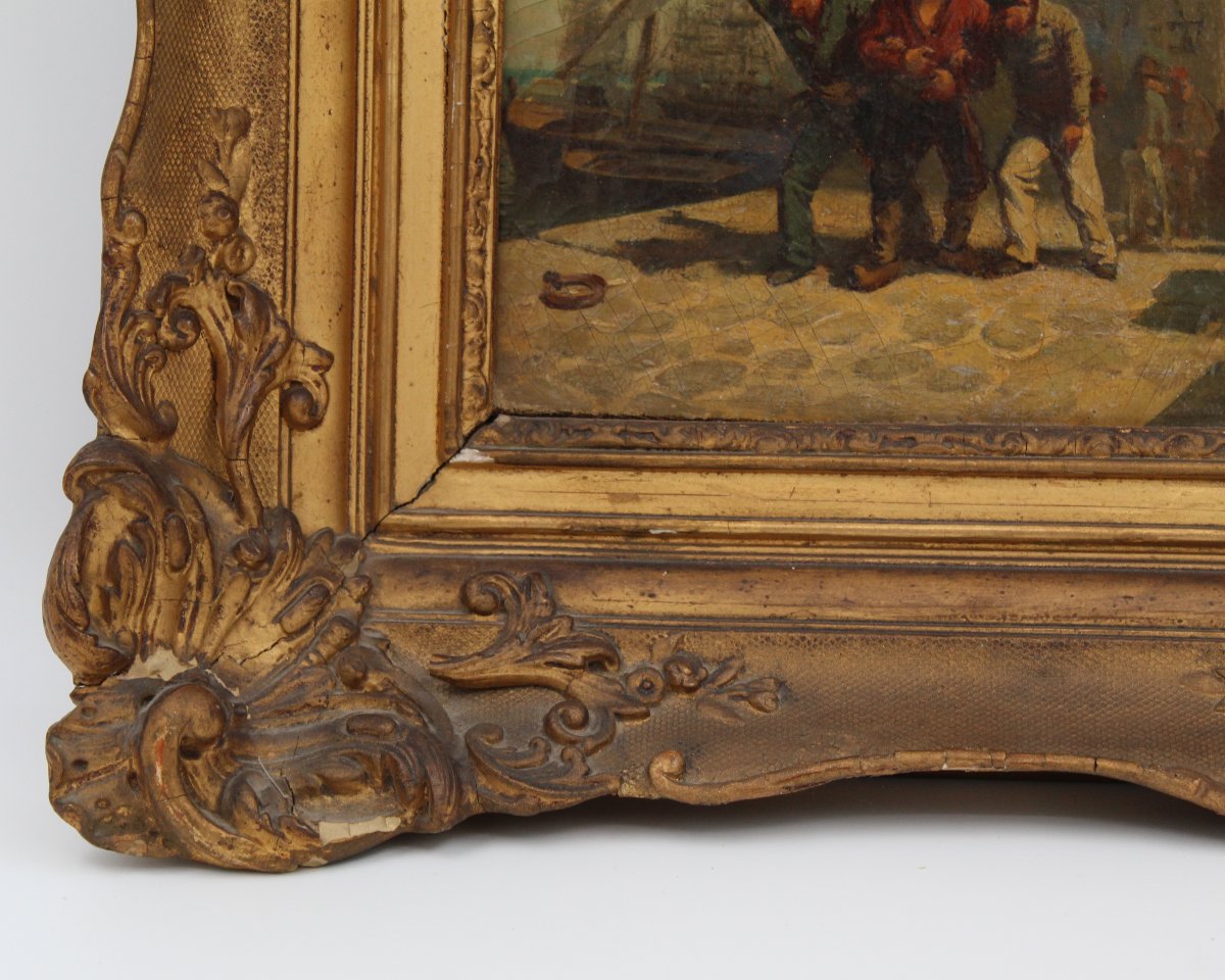 Antique Hst Painting Signed -photo-4