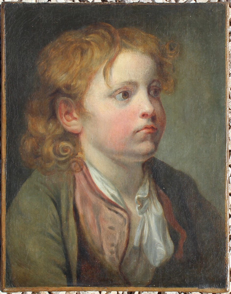 HUILE SUR TOILE Portrait d’enfant d' après Jean-Baptiste Greuze