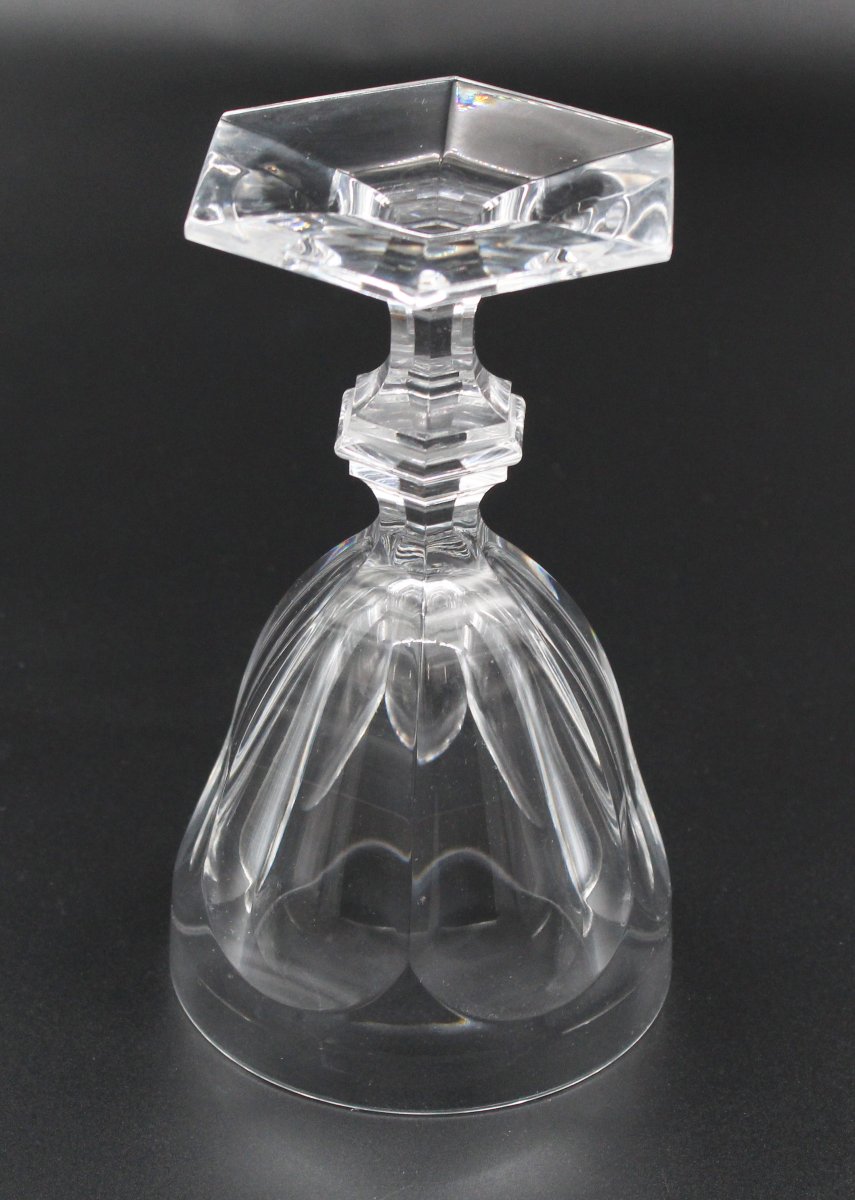Verre à eau en cristal taillé de Baccarat modèle Harcourt estampillé 15.7 cm-photo-4