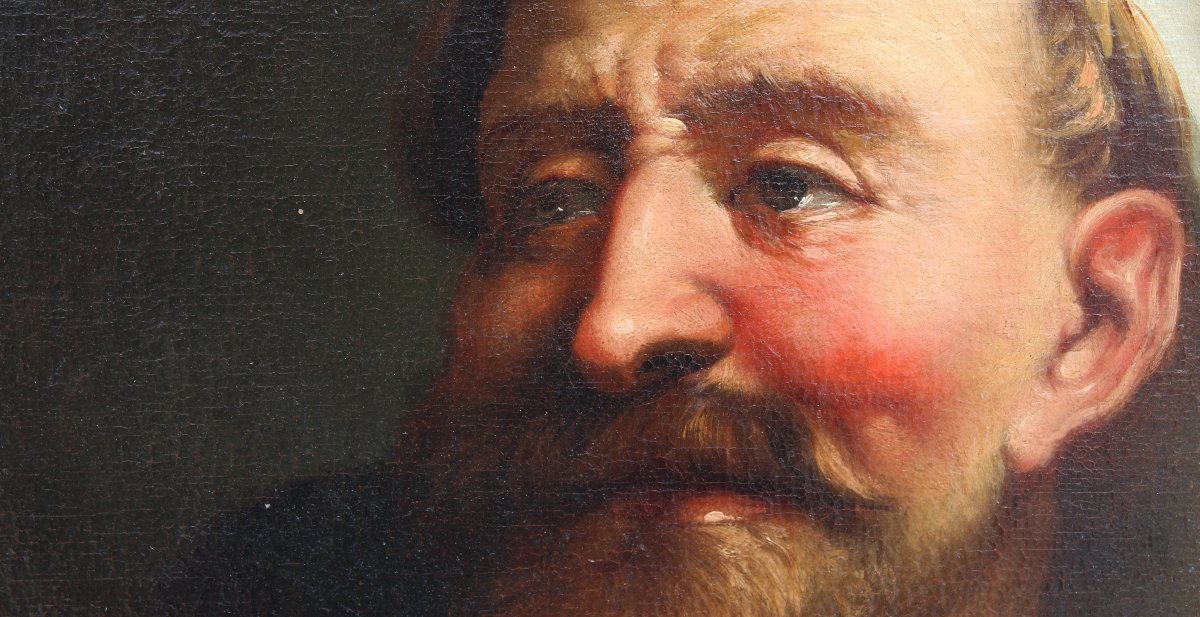 Oil On Canvas Portrait Of A Man After Jacob Toorenvliet, 18th Century-photo-4