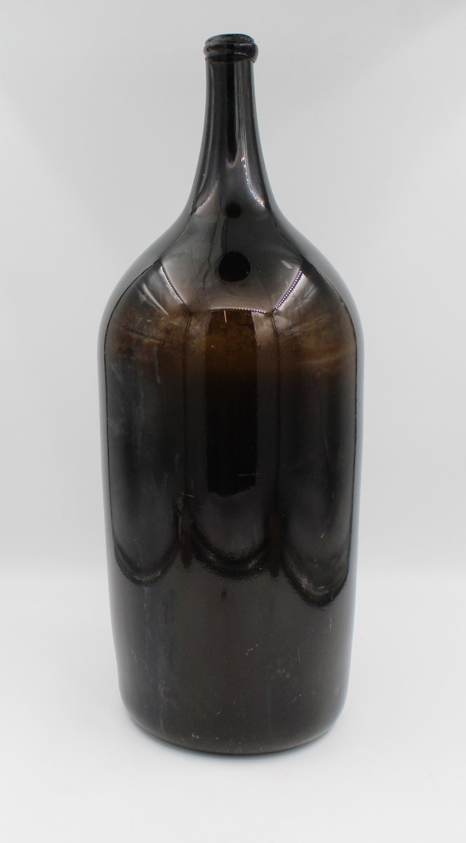 Large 18th-century Blown Glass Bottle, XXl Size, Height 58 Cm, Cellar Wine-photo-2