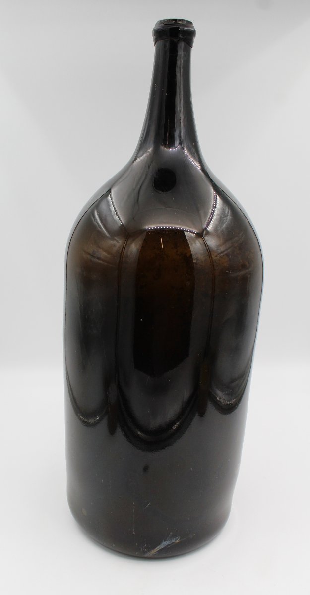 Large 18th-century Blown Glass Bottle, XXl Size, Height 58 Cm, Cellar Wine-photo-2