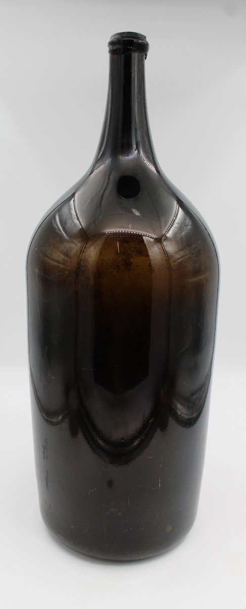 Large 18th-century Blown Glass Bottle, XXl Size, Height 58 Cm, Cellar Wine